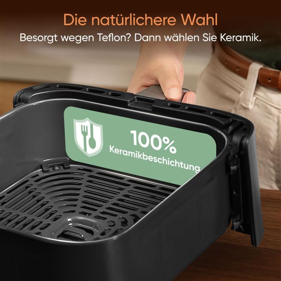 COSORI Turbo Tower Pro Airfryer, Keramikbeschichtung Heißluftfritteuse 2 Kammern, 10,8L Heissluftfritteuse mit DualBlaze, Ohne Teflon Beschichtung, Automatische Luftstrom-Regulierung