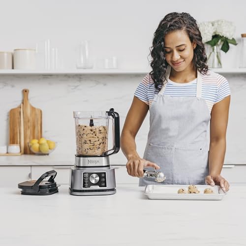 Ninja Foodi Power Nutri Mixer Smoothie Maker 3-in-1, dicke Aufstriche & gefrorene Getränke, Automatikprogramme, 2,1L Krug, 700ml Becher & 400ml Schüssel mit Power-Rührer, 1200W, Silber CB350EU