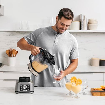 Ninja Foodi Power Nutri Mixer Smoothie Maker 3-in-1, dicke Aufstriche & gefrorene Getränke, Automatikprogramme, 2,1L Krug, 700ml Becher & 400ml Schüssel mit Power-Rührer, 1200W, Silber CB350EU