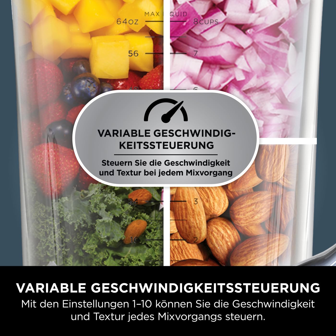 Ninja 2-in-1 Detect Power Mixer Pro & Single Serve, 1200W Mixer mit Krug, & 2x Single Serve Tassen, Smoothies mixen, Gemüse hacken & Frozen Drinks mixen, Schwarz, TB301EU