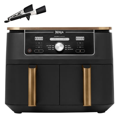 Ninja Foodi MAX Dual Zone Heißluftfritteuse [AF400EUCP] Amazon Exclusive, ‎2470 Watt , 9,5 L, 2 Heißluft-Frittierfächer, 6 Funktionen, 27 x 41.5 x 32.5 cm, Kupfer/Schwarz