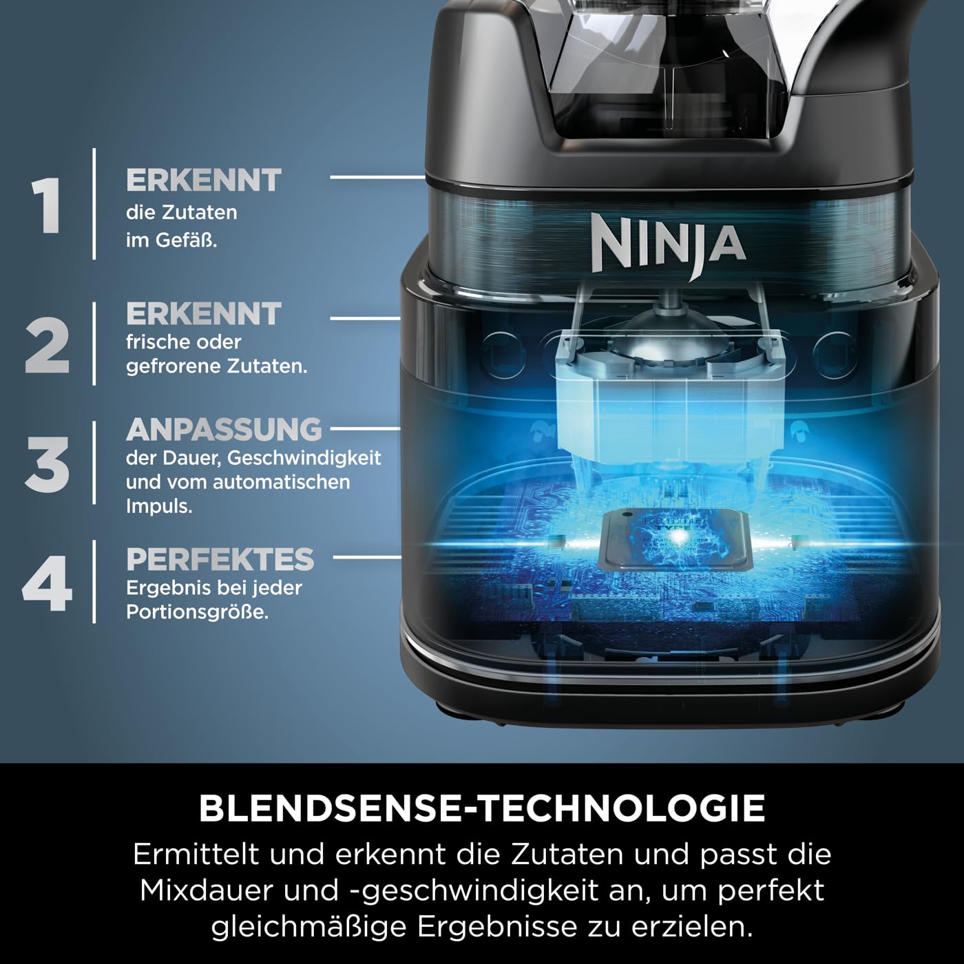 Ninja 2-in-1 Detect Power Mixer Pro & Single Serve, 1200W Mixer mit Krug, & 2x Single Serve Tassen, Smoothies mixen, Gemüse hacken & Frozen Drinks mixen, Schwarz, TB301EU
