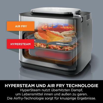Ninja Combi 12-in-1 Multikocher, Ofen & Heißluftfritteuse, 12 Kochfunktionen, Air Fryer & Grillen Zubereitung in 15 Min*, mit Backblech, Pfanne, Crisper Gittereinsatz, Rezeptanleitung, Grau, SFP700EU.