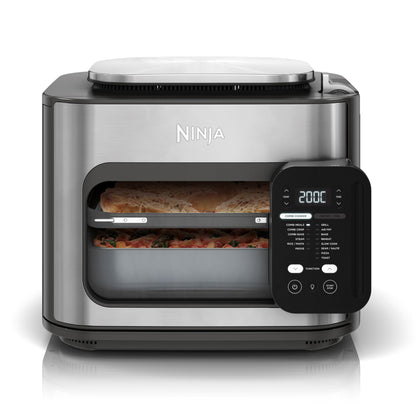 Ninja Combi 12-in-1 Multikocher, Ofen & Heißluftfritteuse, 12 Kochfunktionen, Air Fryer & Grillen Zubereitung in 15 Min*, mit Backblech, Pfanne, Crisper Gittereinsatz, Rezeptanleitung, Grau, SFP700EU.