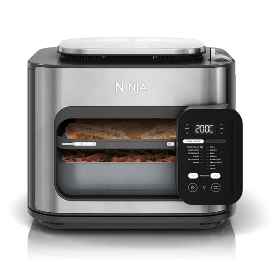 Ninja Combi 12-in-1 Multikocher, Ofen & Heißluftfritteuse, 12 Kochfunktionen, Air Fryer & Grillen Zubereitung in 15 Min*, mit Backblech, Pfanne, Crisper Gittereinsatz, Rezeptanleitung, Grau, SFP700EU.