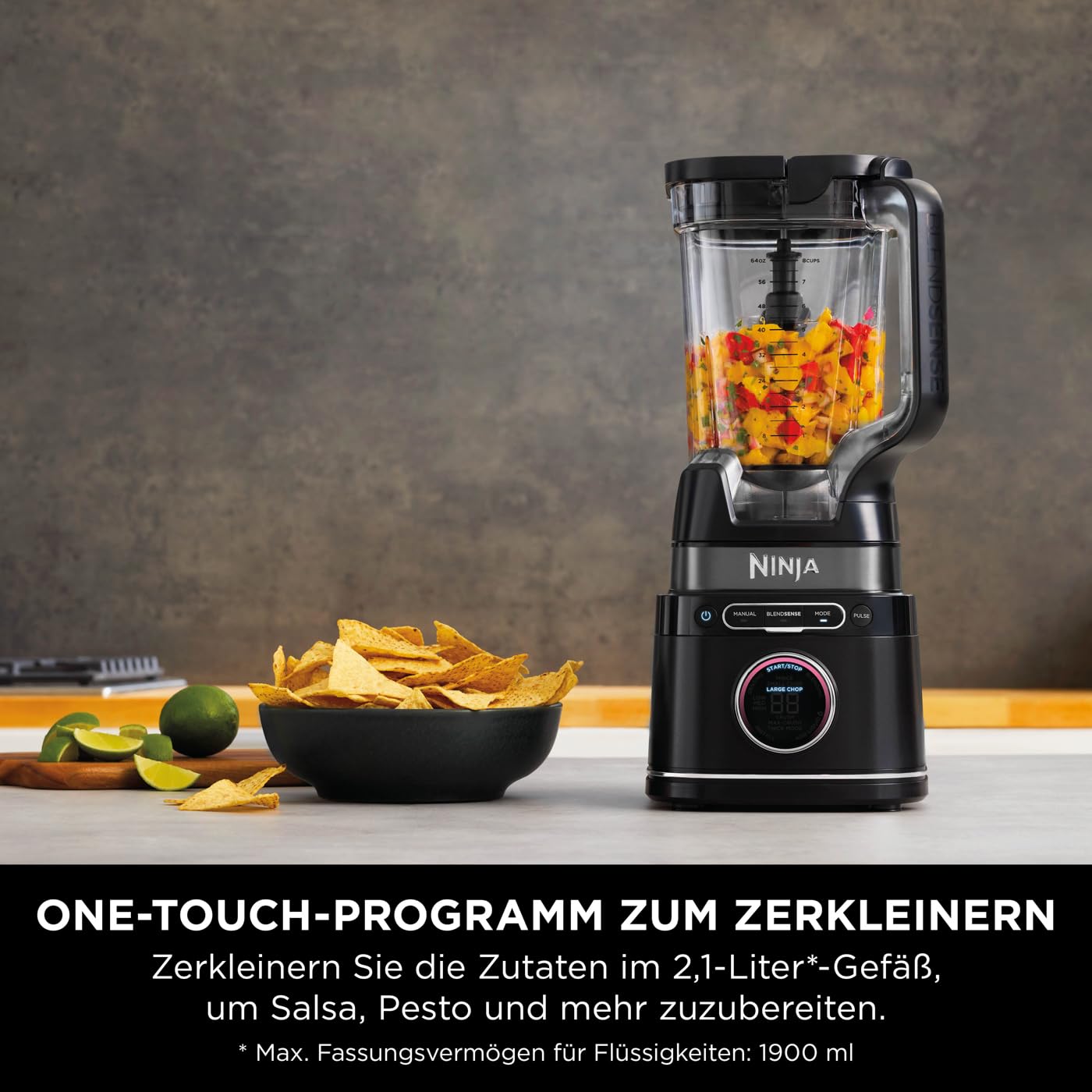 Ninja 2-in-1 Detect Power Mixer Pro & Single Serve, 1200W Mixer mit Krug, & 2x Single Serve Tassen, Smoothies mixen, Gemüse hacken & Frozen Drinks mixen, Schwarz, TB301EU