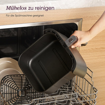 Cosori Turboblaze Airfryer Heißluftfritteuse, 9-in-1 Air Fryer XXL 6L, leiser DC Motor mit 5 Geschwindigkeitsstufen, Grillen, Backen, Gären, Dehydrieren, Tiefkühlen, 87 Rezepte, 64% energiesparend