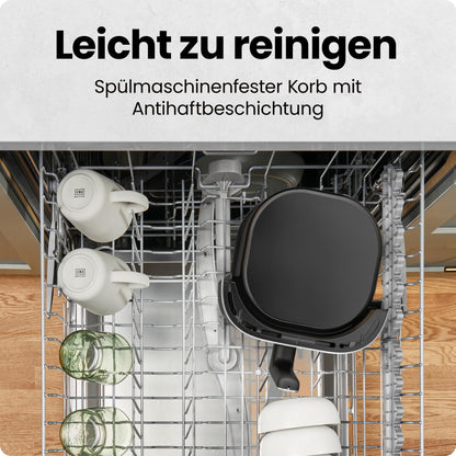 Chefman TurboFry Touch Heißluftfritteuse, XL 7.6-L Familiengröße, One-Touch Digitale Voreinstellungen, Pommes Frites, Hähnchen, Fleisch, Fisch, Spülmaschinenfest, Automatische Abschaltung, Edelstahl