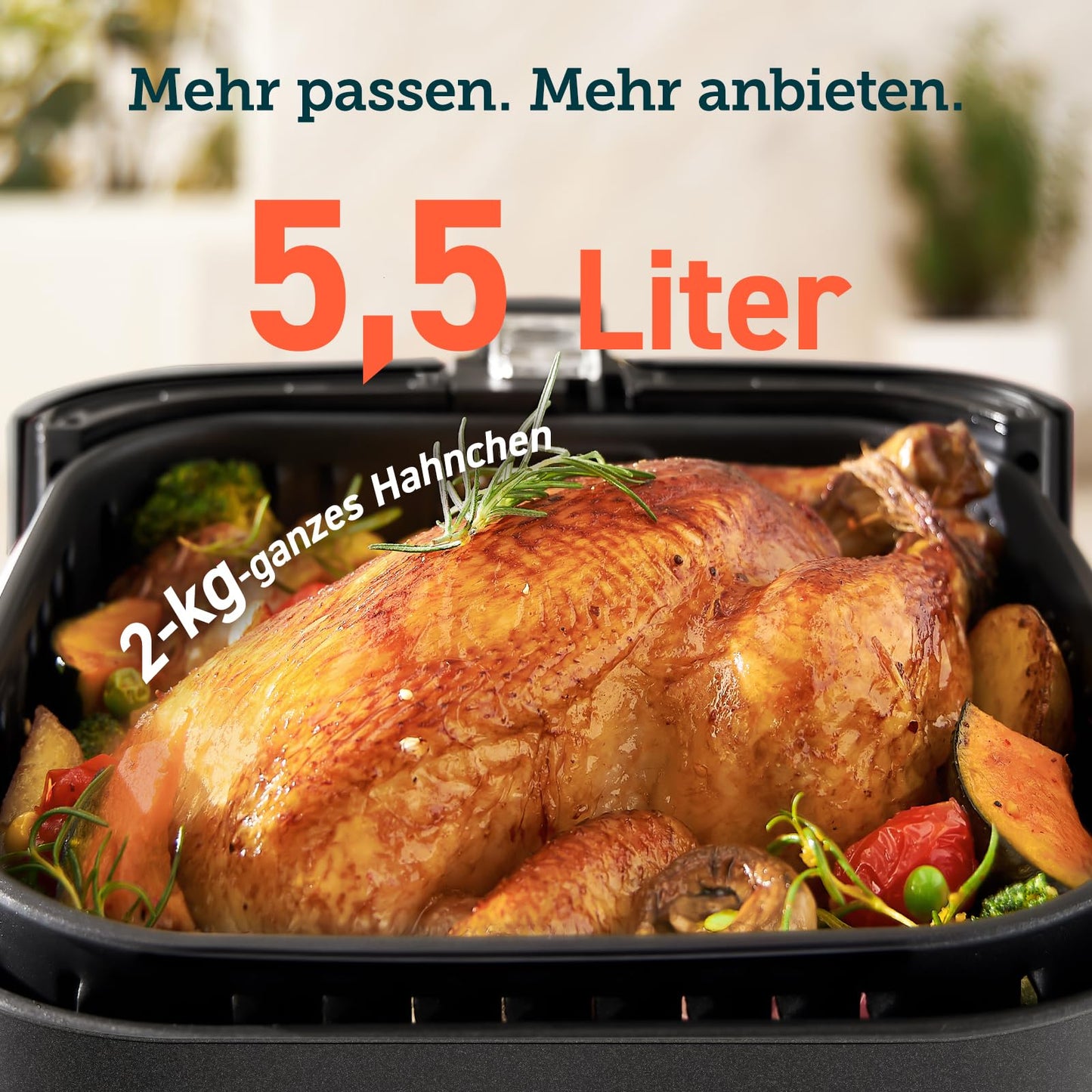 COSORI Heißluftfritteuse Airfryer, Testsieger 2024, 11-in-1 Air Fryer XXL 5,5L, Friteuse Heissluftfritteuse mit Shake-Reminder, 100 Rezepte, 55 Prozent energiesparend, spülmaschinenfest, CP158-AF