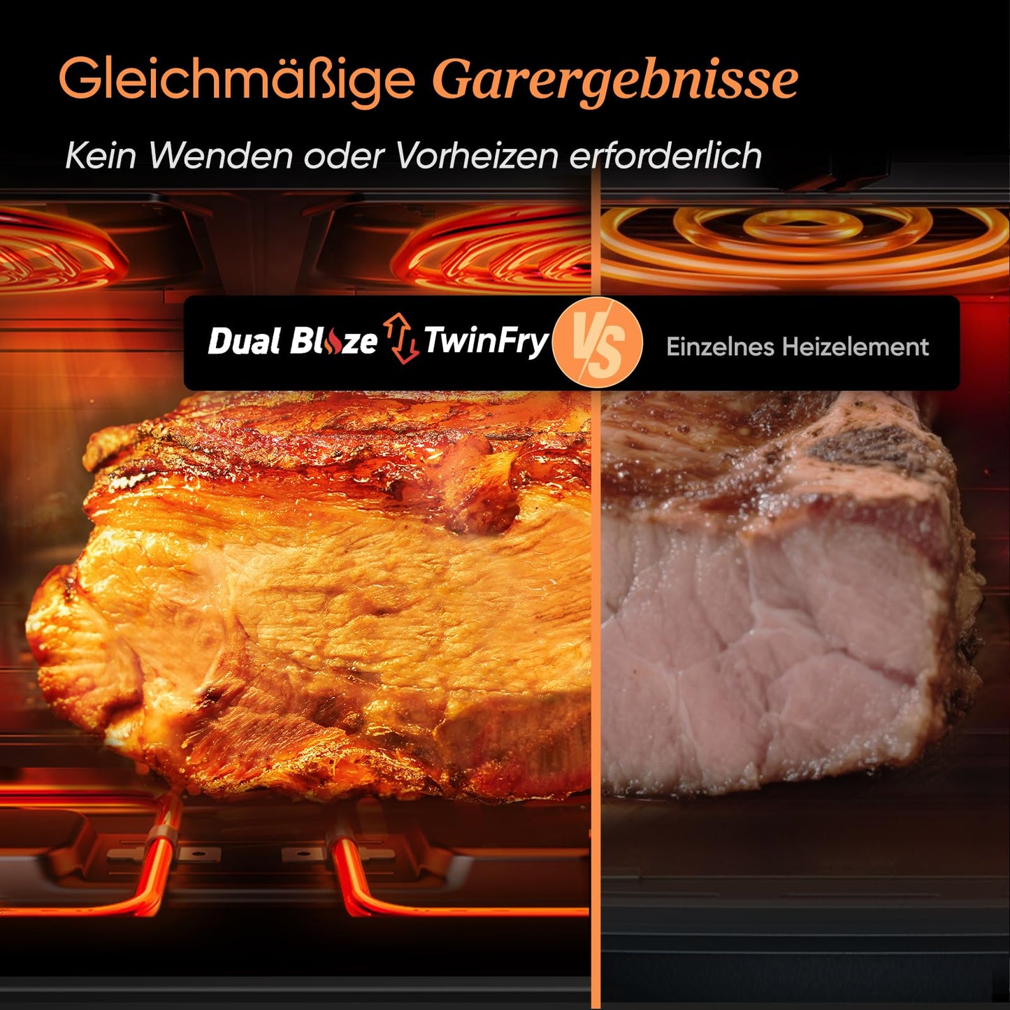 COSORI Heißluftfritteuse 2 Kammern, Dual Blaze TwinFry 10L Airfryer, mit 4 Heizrohren & flexiblen Kammern, gleichmäßige Hitzeverteilung, Temperatur bis 240 °C, Schwarz